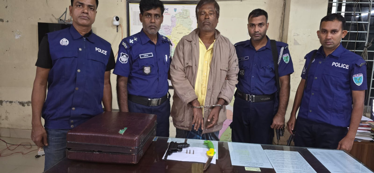 বড়লেখা বর্নী বারহাল থেকে যৌথ বাহিনীর অভিযানে অস্ত্রসহ একজন আটক